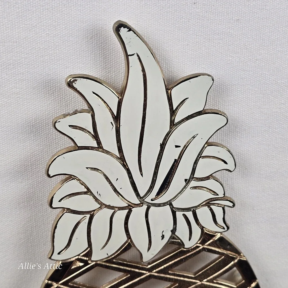 Pineapple Fruit Vintage Trivet Spoon Rest Hanging Wall Kitchen Decor Kitschy 12
